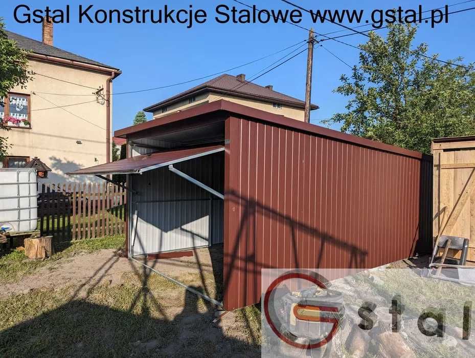 garaż blaszany 3x5 brama wzmocniony profil ocynkowany brązowy 3x6 4x4