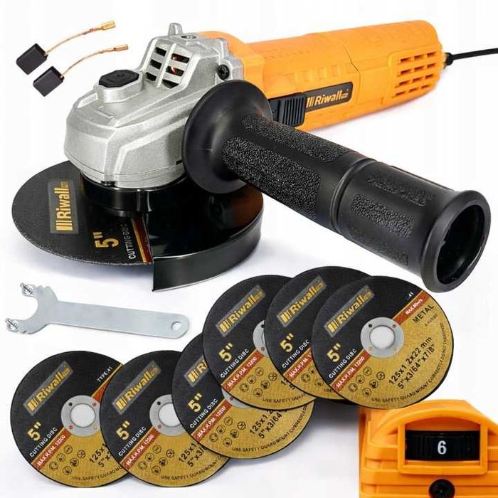 Szlifierka kątowa 2000W 125mm do metalu komplet