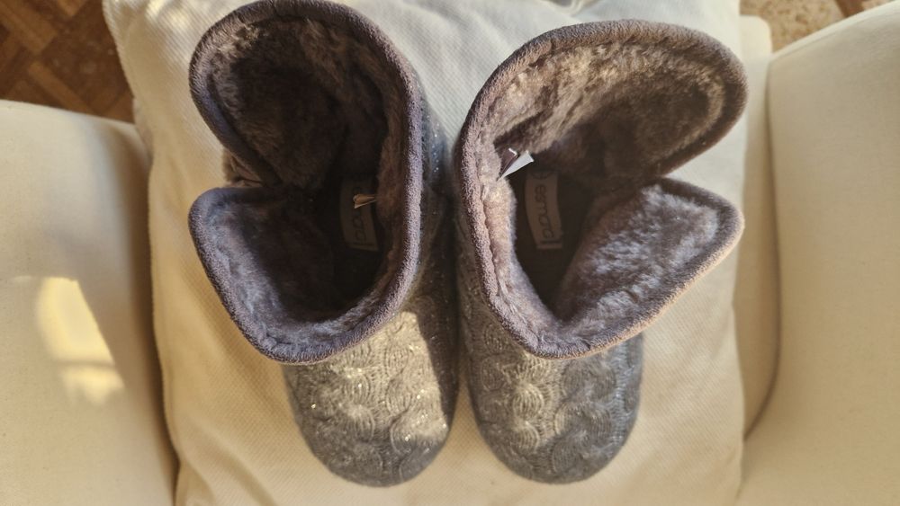 Bota pantufa de cor cinzenta 36-37