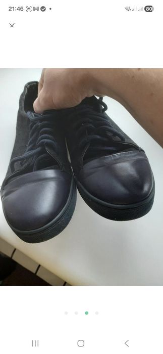 Кеди, натуральний замш + шкіра