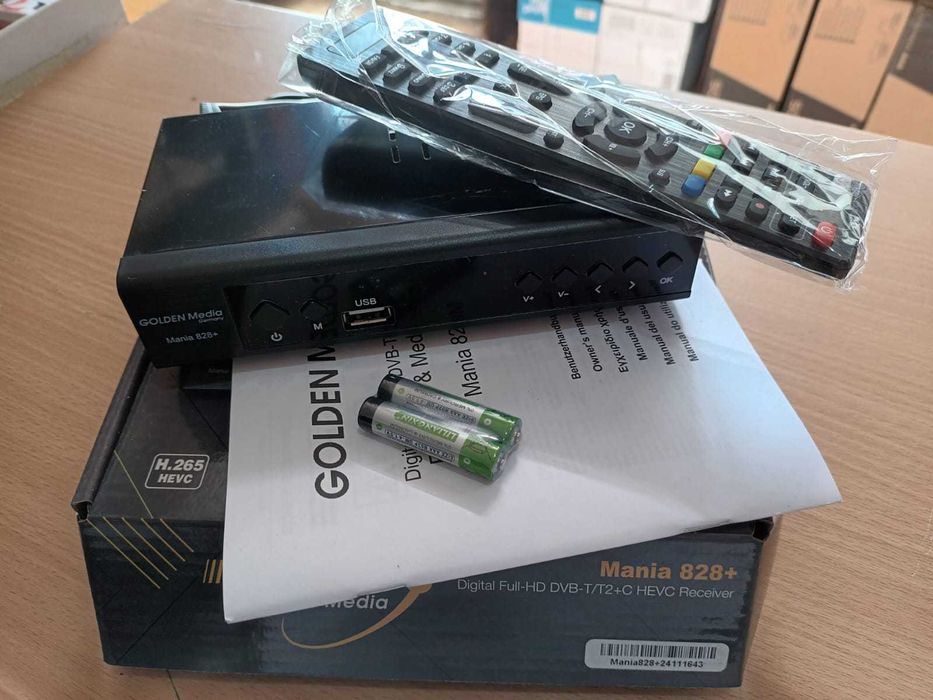 TDT Recetor/Descodificador + Cabo (DVB-T2/DVB-T/DVB-C) Full HD H.265