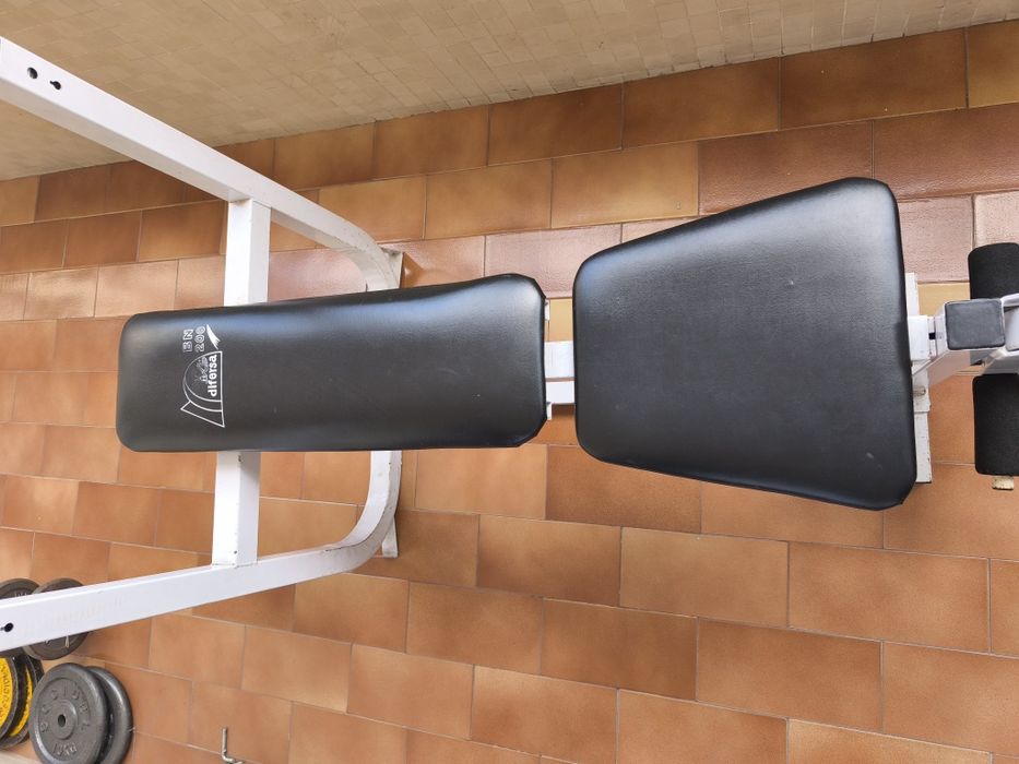 Weight Training Bench with Weights and Bars466064744939540483