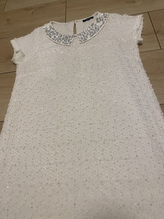 Mohito sukienka tunika z ozdobnym kołnierzykiem z kryształkami S