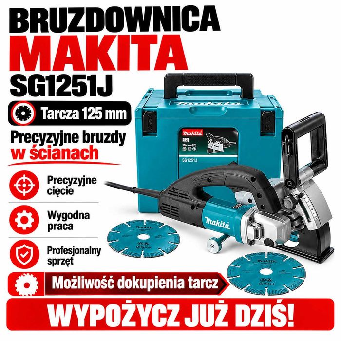 Bruzdownica Makita +Odkurzacz FLEX z automatycznym otrząsaczem