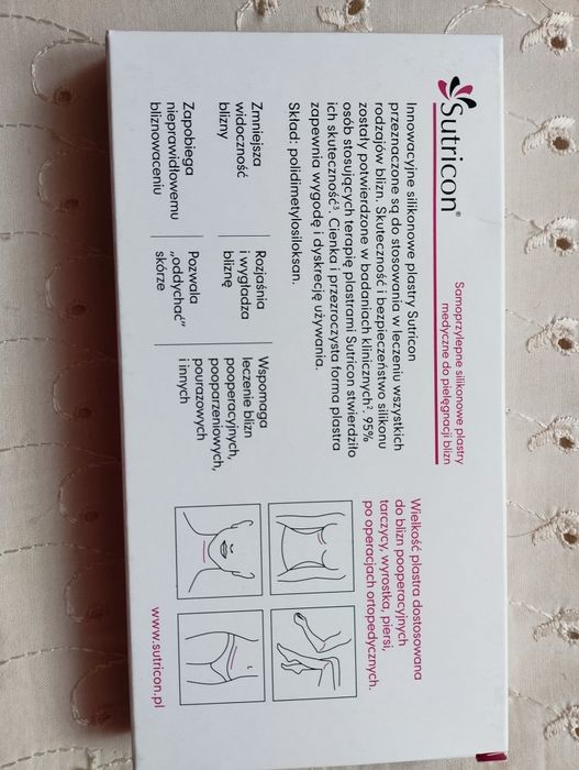 Nowe Plastry  silikonowe  Sutricon na blizny 5 sztuk