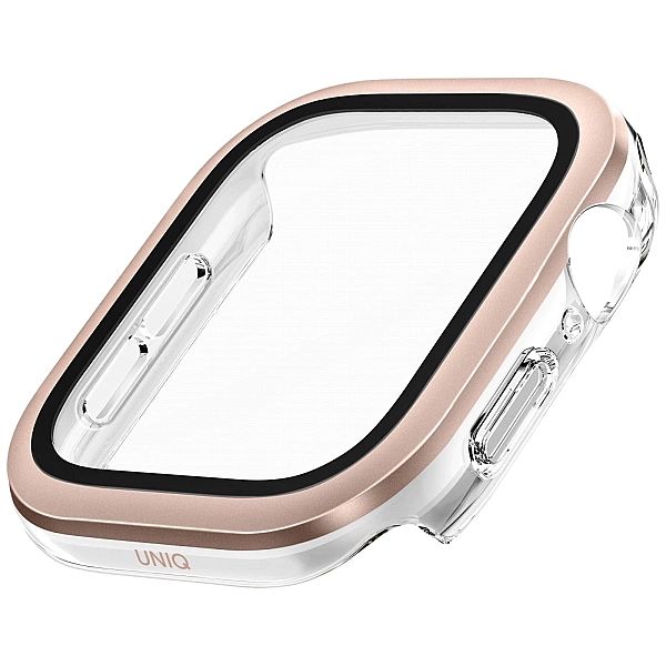Etui ze szkłem hartowanym UNIQ Voute na Apple Watch 10/46 mm - różowo-