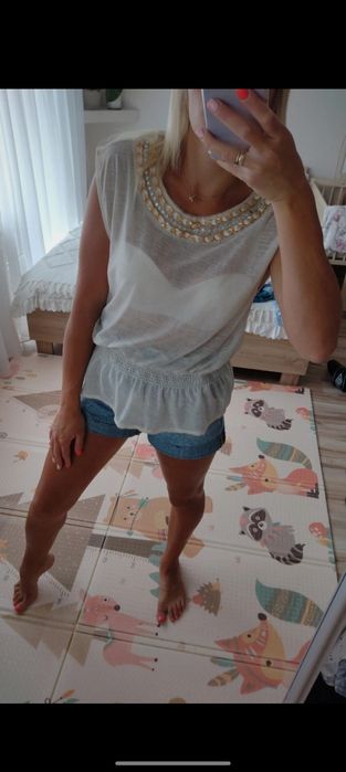 Bluzka mgiełka ecru Atmosphere M