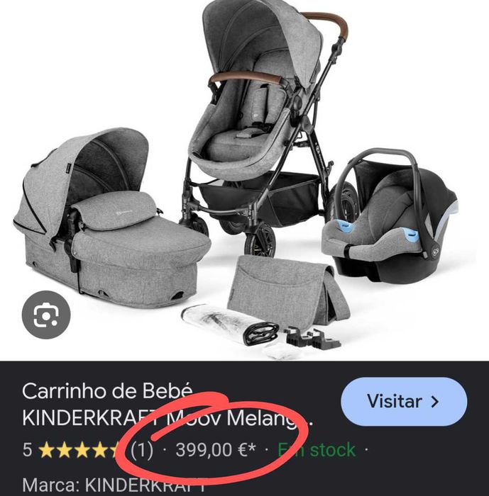 Carrinho de Bebe Kinderkraft Completo