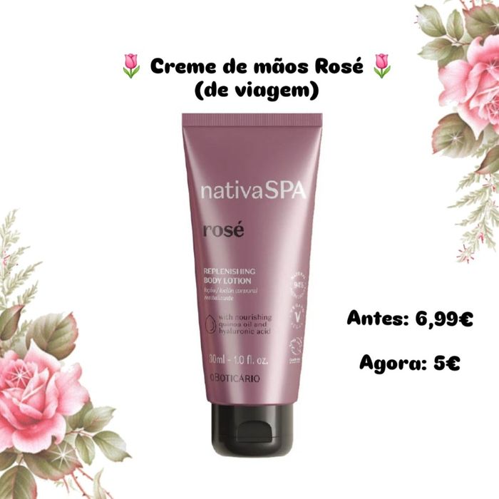 Creme de mãos Rosé (viagem)