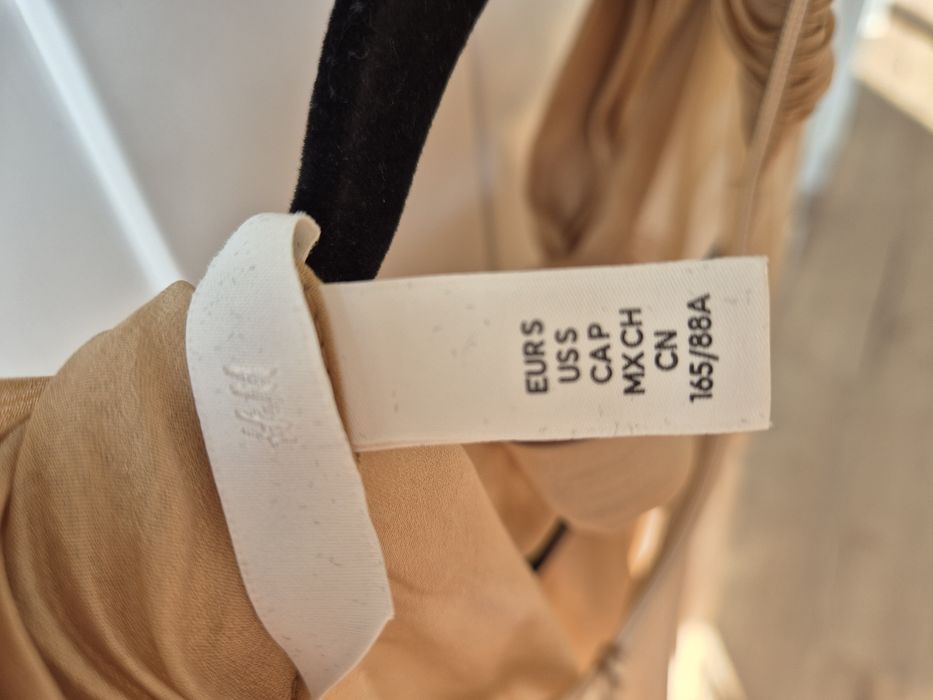 Bluzka złota z wiązaną kokardą rozmiar S marki H&M