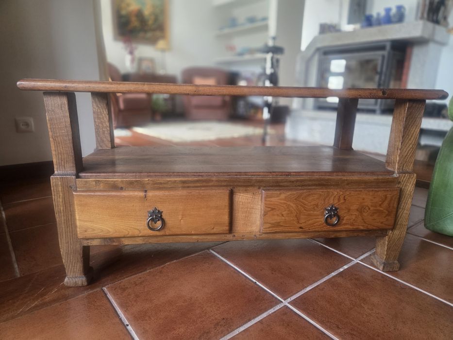 Rustic-style solid chestnut side table505155789940992003