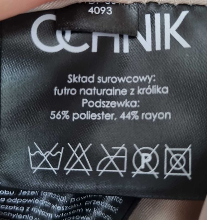 Ochnik naturalne futro z królika rozmiar XS