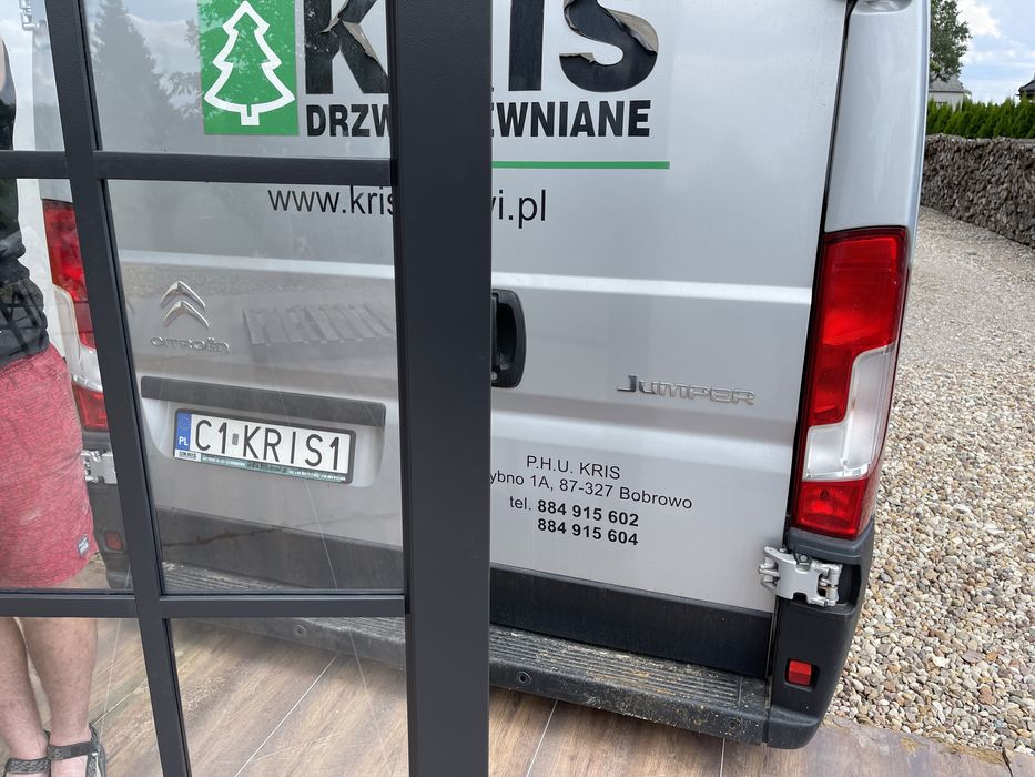 Drzwi drewniane czarne dwuskrzydłowe NA WYMIAR Cała Polska