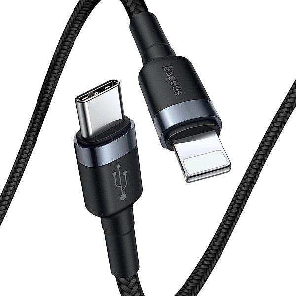 Kabel Baseus CATLKLF-G1 Lightning - USB-C PD QC 18W 480Mb/s 1m - czarn
