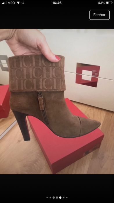 Botas carolina herrera 40 castanho