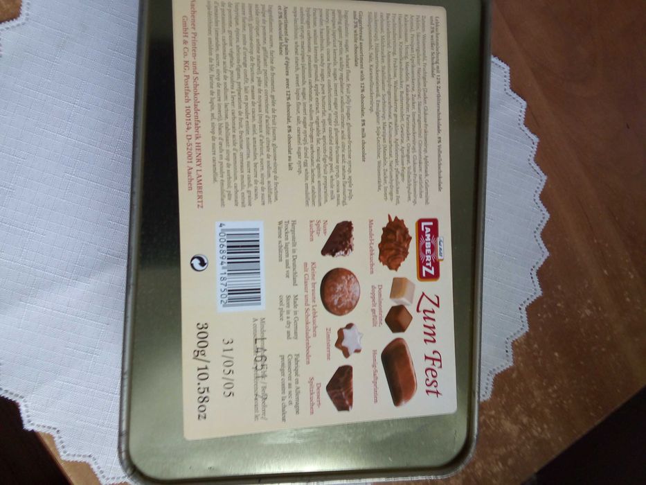 Pudełko metalowe prostokątne kolorowe Lambertz