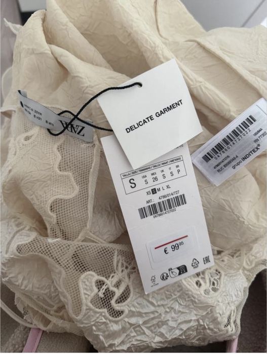 Zara сукня-сліп міді з мереживом lingerie S