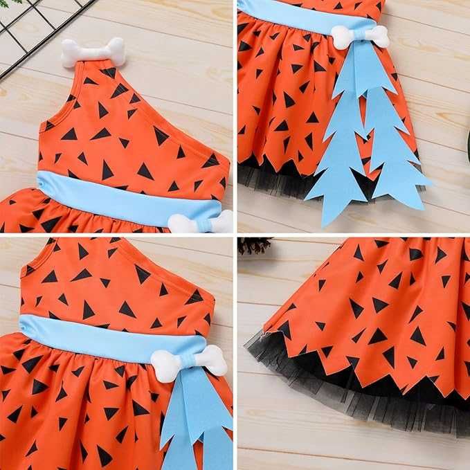 Strój jaskiniowca dla dziewczynki 70 cm kostium karnawałowy Flinston