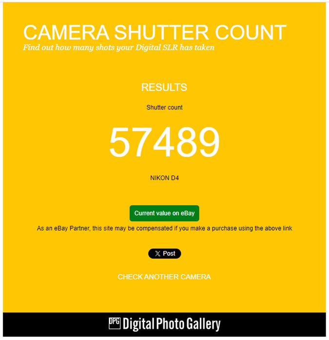 Nikon D4 full-frame camera 57,5т. кадров