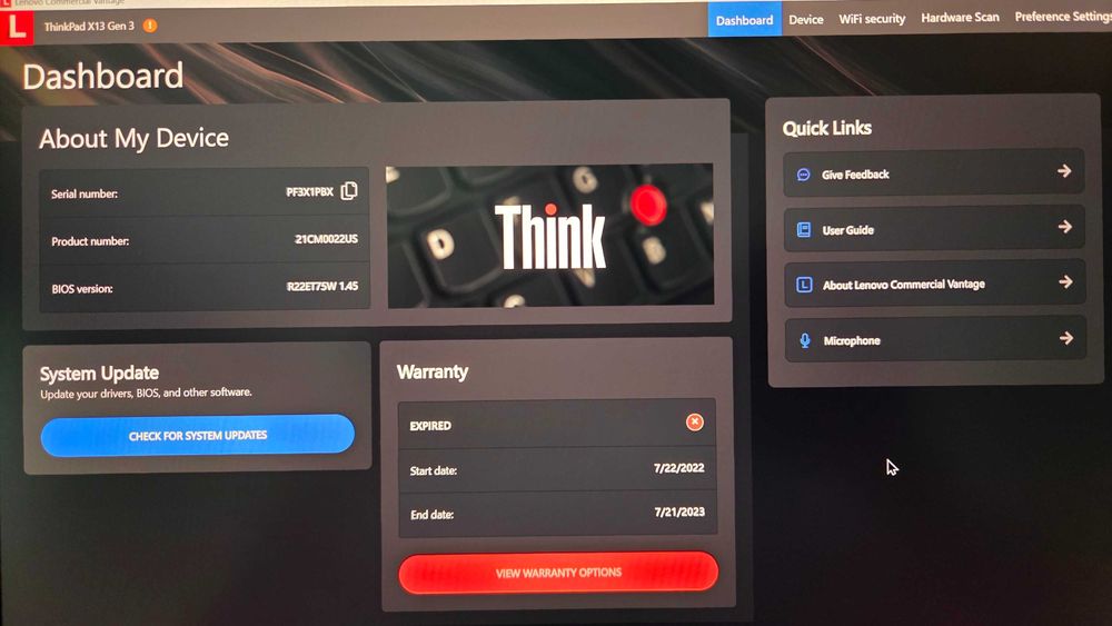 Lenovo ThinkPad X13 G3 2022 AMD Ryzen 16GB 512 NVME SSD