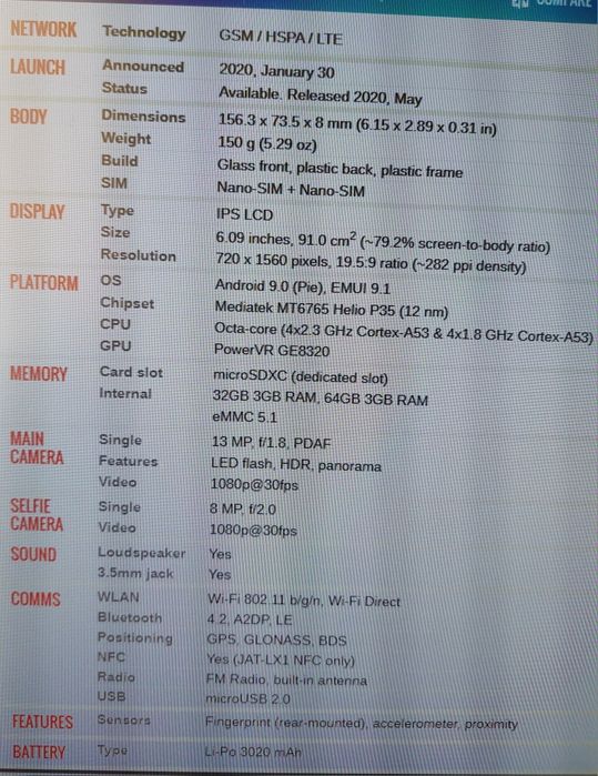 Huawei Y6s usado