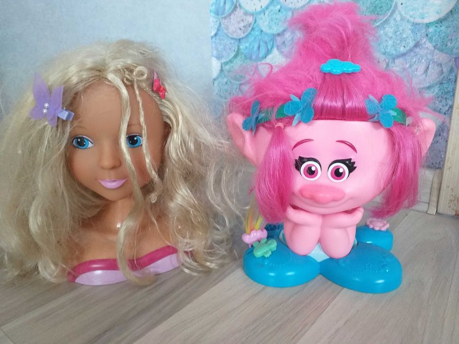 Lalka głowa do czesania + głowa Poppy Trolle