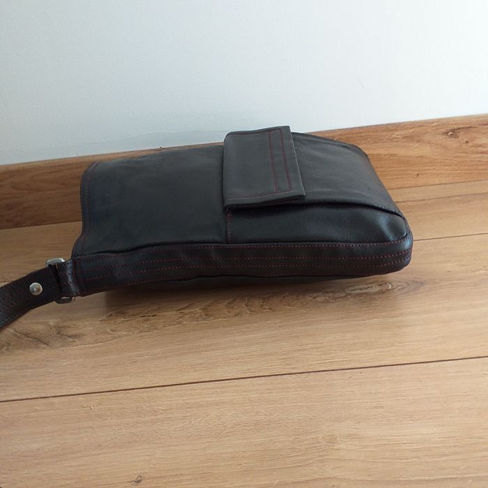 MAXMARA MAX&Co oryginalna skóra skórzana torebka crossbody worek brąz