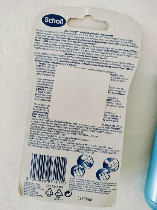 Lima unhas elétrica Scholl velvet smooth