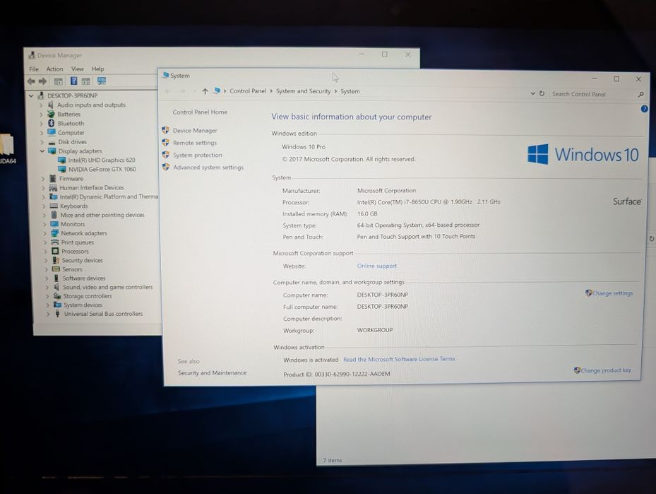Microsoft Surface Book 2 15 i7-8650u 16/256 GTX 1060 6GB 3K нюанс