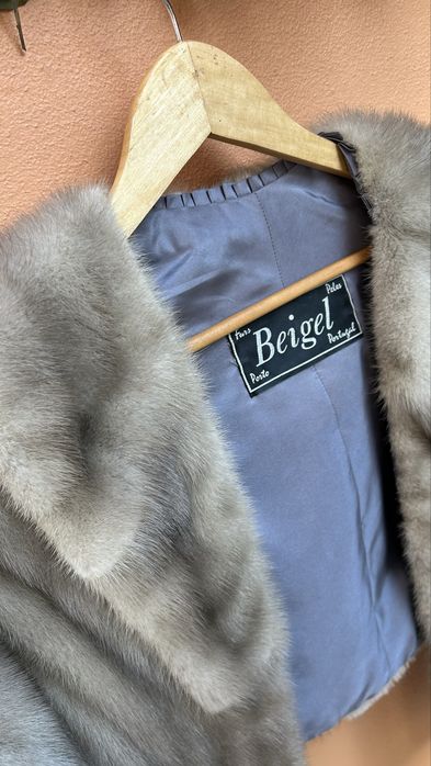 Stola/capa em vison Beigel Porto blue iris