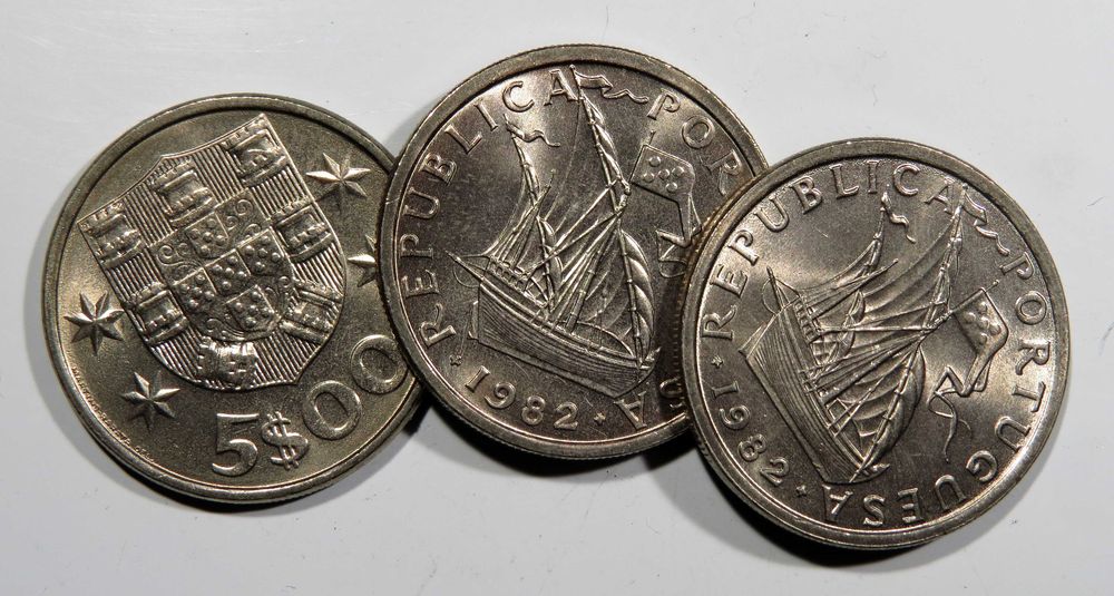 Moedas Republica - 5$ 1975, 76 77 79 80 81 82 83 84 85 e 1986 - NOVAS DE ROLO - Só 1€ cada