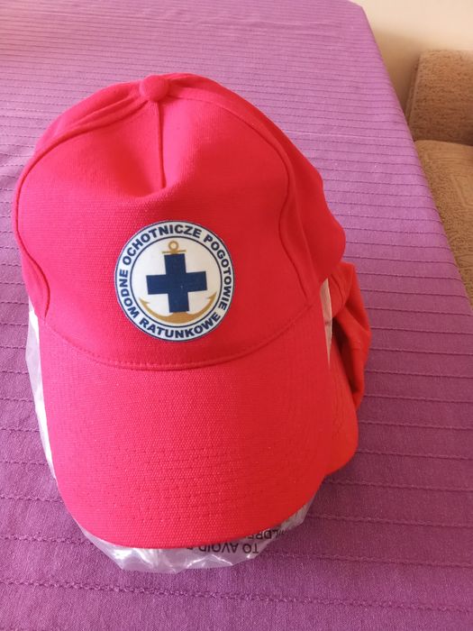 Czapka ratownika WOPR czerwona z daszkiem