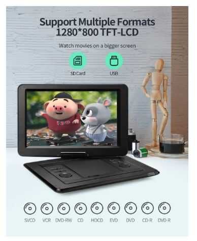 Przenośny odtwarzacz DVD Yoton Przenośny odtwarzacz DVD USB/Projektor