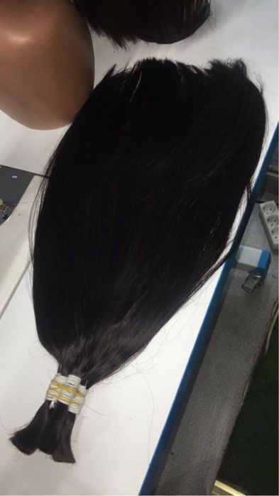 Cabelo humano liso fio fio 60 cm