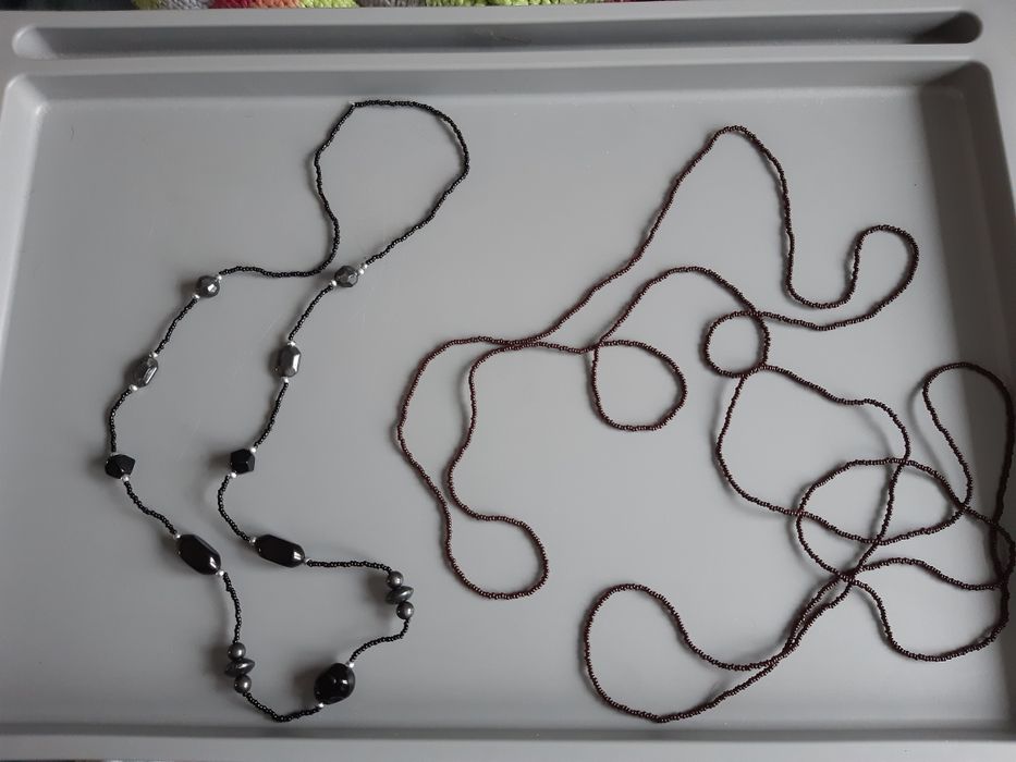 Korale - czarne i brązowe