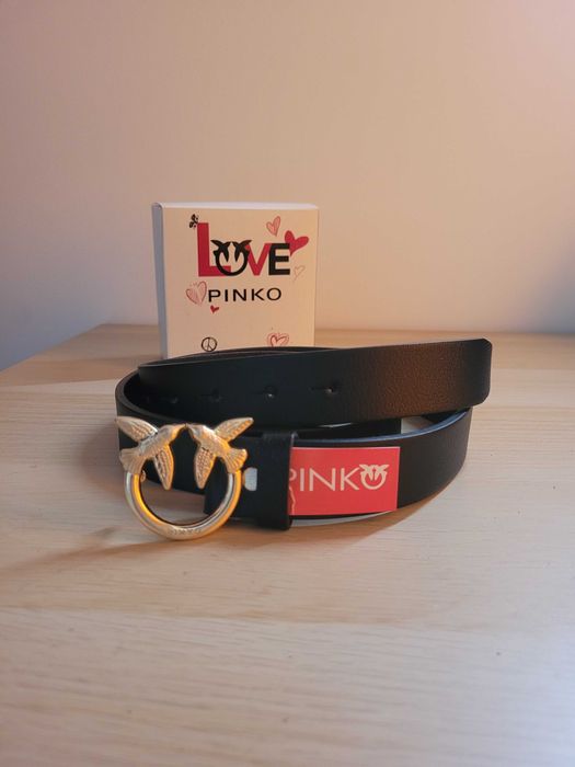 Damski czarny skórzany pasek 115 cm