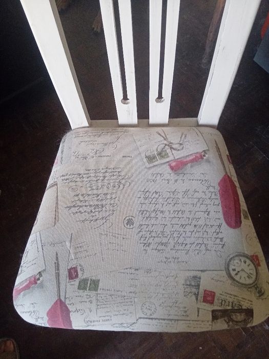 Conjunto 6 cadeiras madeira brancas