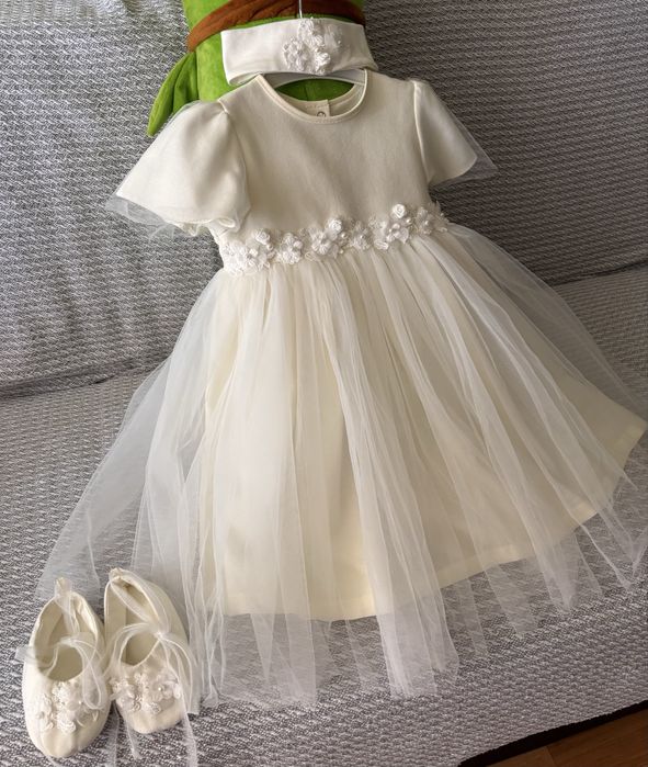 Сукня літня “Ніжність”, льон айворі, святкова сукня для дівчинки