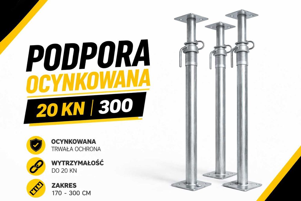 Podpora ocynkowana 20 KN 300 nowa stropowa szalunki stempel budowlany