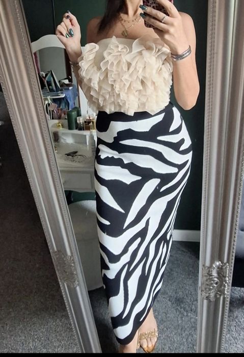 Zebra.Spódnica.midi