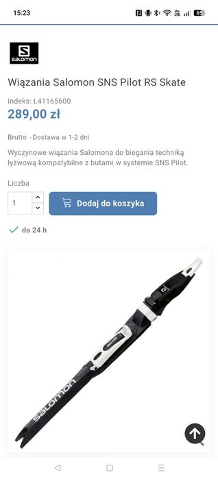 Wiązanie do nart biegowych Salomon SNS Pilot Carbon RS2