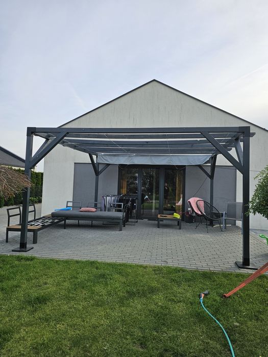 Pergola drewniana 4x4 z żaglem