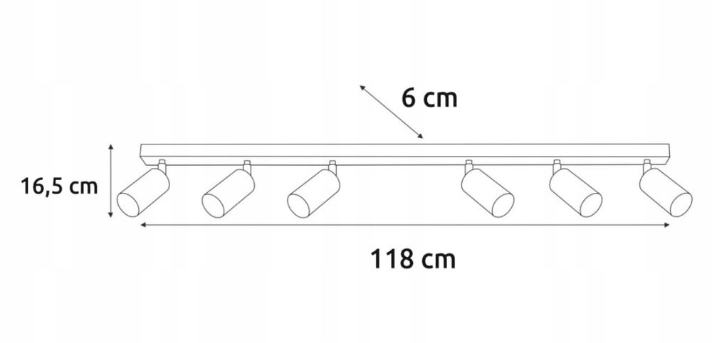 Nowoczesna lampa sufitowa na szynie szyna spot oprawa halogenowa