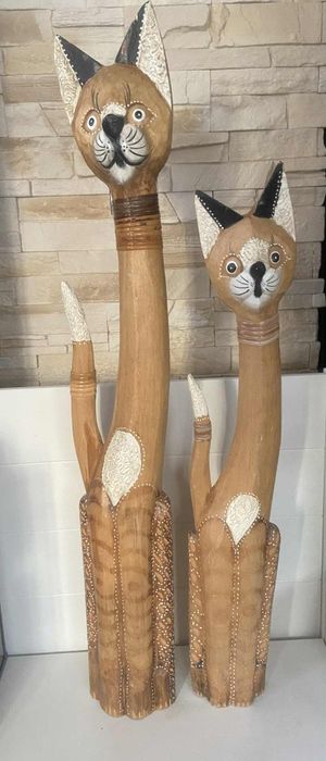 Koty drewniane  dekoracja