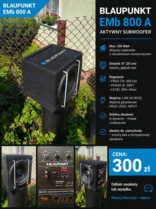 Aktyvny  subwoofer blaupynkt emb800a