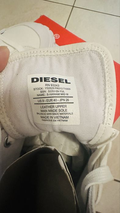 кеды Diesel, модель S-Hanami Mid X размер 40 телячья кожа  новые