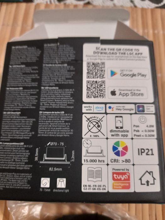 Oprawa ustawna z żarówką Led Gu10 biała