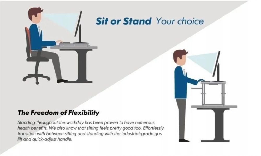 Stolik pod laptopa rozkładany 2 poziomy siłownik nadstawka na biurko