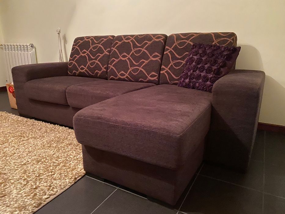 Sofa canto castanho
