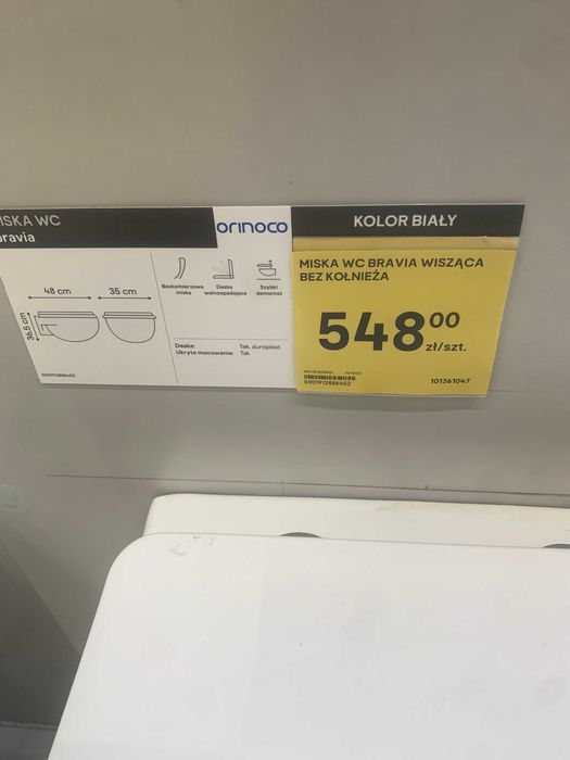 Miska wisząca jak nowa WC Bravia bezkołnierzowa deska wolnoopadająca